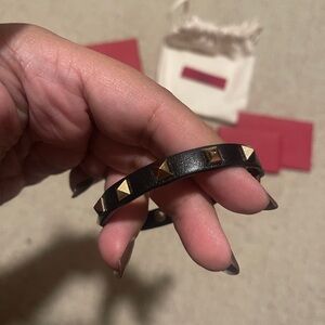Valentino leather rockstud bracelet